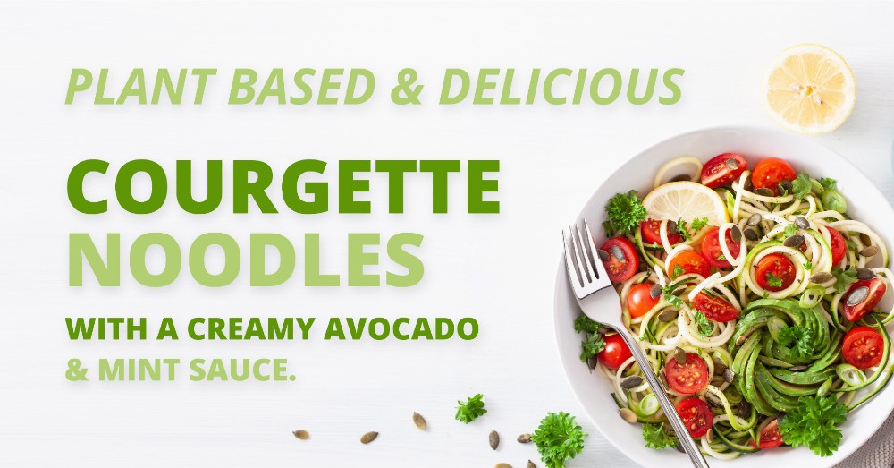 Courgette Noodles with a Creamy Avocado Mint Sauce